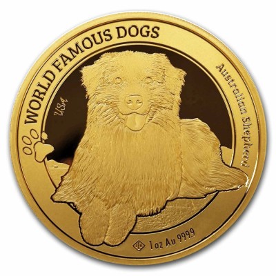 Världens hundraser: Australian Shepherd (2024) 1 Oz - Guldmynt