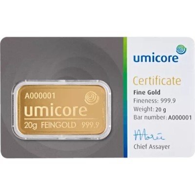Umicore - 20g - investeringsguldtacka