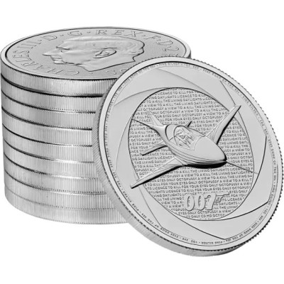 Sex decennier av 007 (80-talet) - James Bond - 1 Oz - silver investeringsmynt