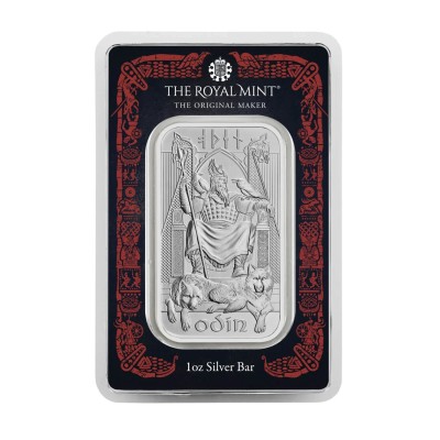 Nordiska gudar - Oden - 1 Oz - silver investeringsblock