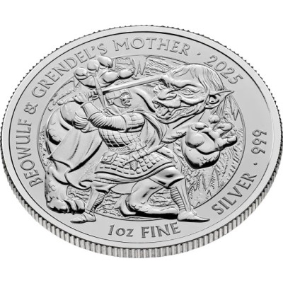 Myter & legender - Beowulf & Grendels mor - 1 Oz - silverinvesteringsmynt