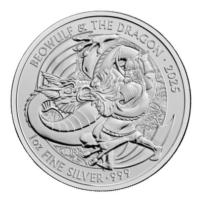 Myter och legender - Beowulf och draken - 1 Oz - silverinvesteringsmynt
