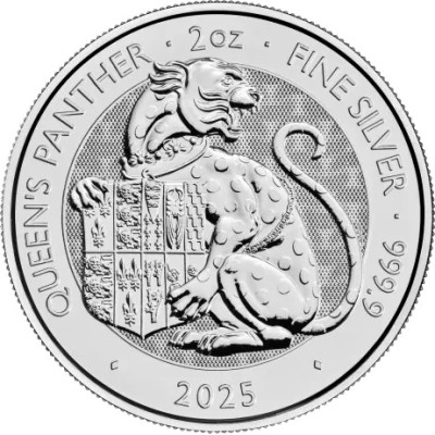 Tudor Beasts Drottning Panther - 2 Oz - Silverinvesteringsmynt