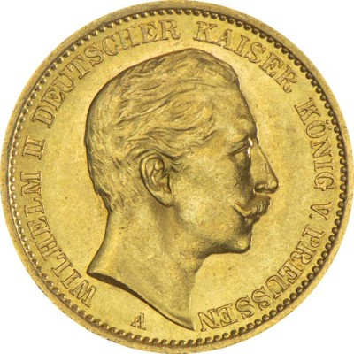 Tyska riket 20 mark - 7,96 g - investeringsmynt i guld