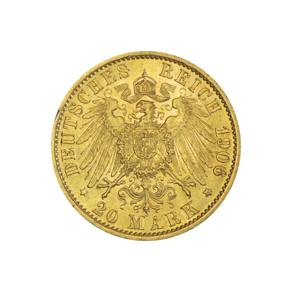 Tyska riket 20 mark - 7,96 g - investeringsmynt i guld