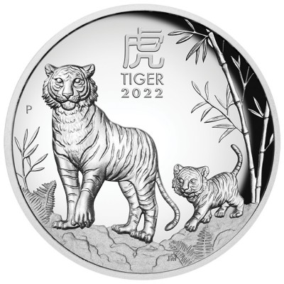 Australisk Lunar Tiger - 5 Oz - Silver Samlarmynt