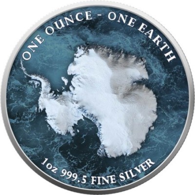 Jorden - 1 Oz - Antarktis - Samlarmynt i silver