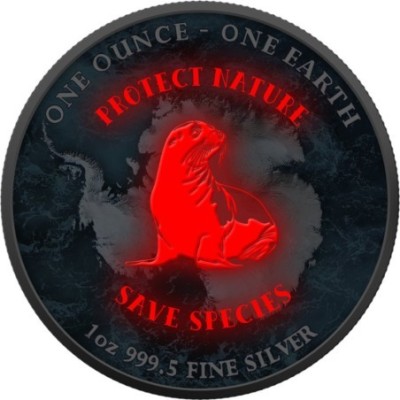 Jorden - 1 Oz - Antarktis - Samlarmynt i silver