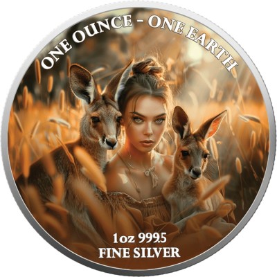 Jorden - 1 Oz - Australien - Samlarmynt i silver