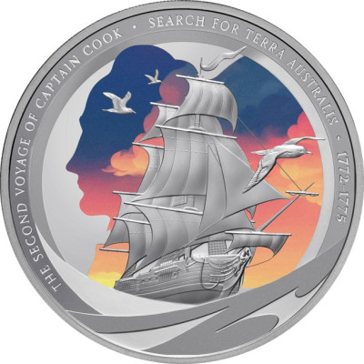 Kapten Cook - Andra resan - 1 Oz - silver proof samlarmynt