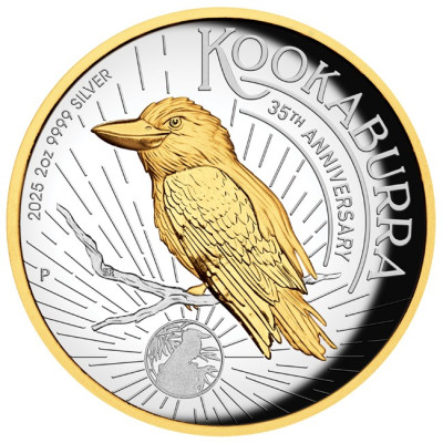 Kookaburra - 2 Oz Silver Proof samlarmynt (leverans 25.6.2025)