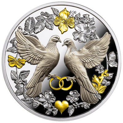 Bröllopsduva - 17,5g - samlarmynt i silver