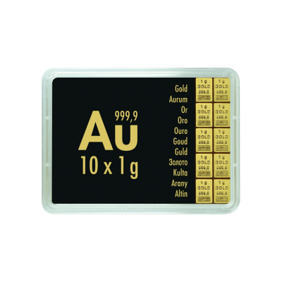 Guld Combibarren Valcambi 10x1 g - investeringsguldtacka