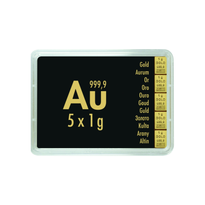 Guld Combibarren Valcambi 5x1 g - investeringsguldtacka