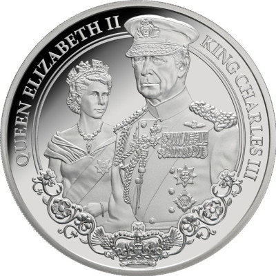 Kung Karl III. och drottning Elizabeth II. - 1 Oz - Silver Proof samlarmynt (leverans 20.7.2025)