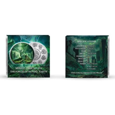 Mexiko Libertad - Naturkrafter - Jord - 1 Oz - Silver Samlarmynt