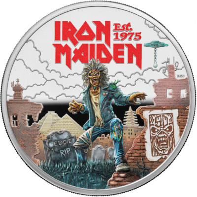 Iron Maiden - R.I.P Eddie - 1 Oz - Silver Samlarmynt (leverans 28.8.2025)