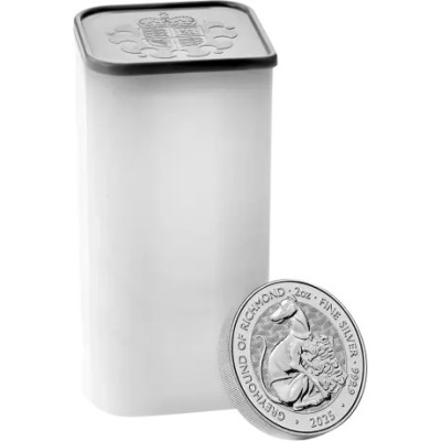 Tudor Beasts Greyhound av Richmond - 2 Oz - Silverinvesteringsmynt