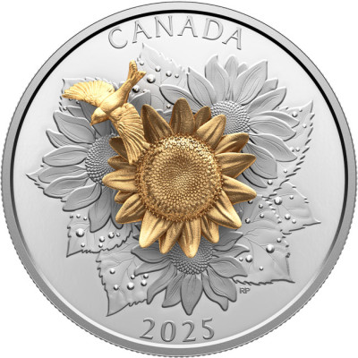 Goldfinch and Flower (2025) - 5 Oz - Silver Collector Coin