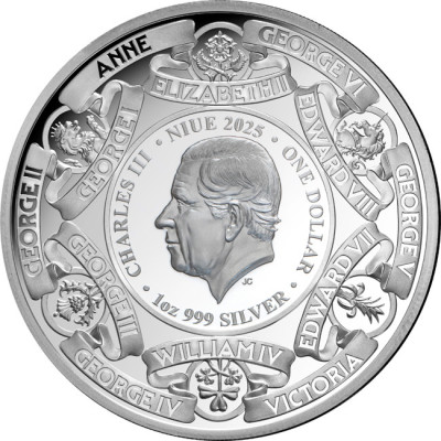 Storbritanniens monarker (2025) - 1 Oz Silver Proof samlarmynt