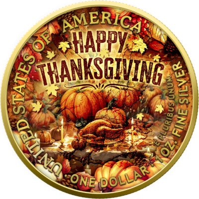 American Eagle, Happy Thanksgiving Day - 1 Oz - Silver Samlarmynt