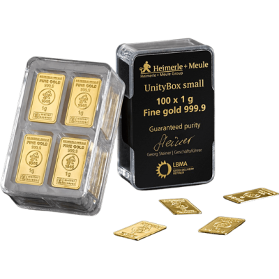 Heimerle + Meule Unity Bar 100 x 1 g - guldinvesteringstacka