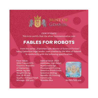Stanislaw Lem - Fabler för robotar - 2 Oz - Silver Samlarmynt