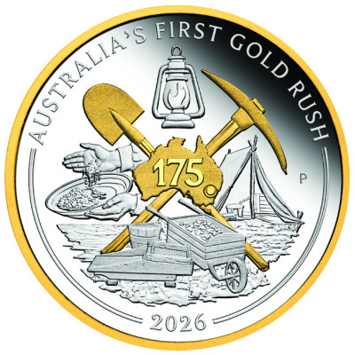 Australiens första guldrush - 1 Oz - Silver samlarmynt