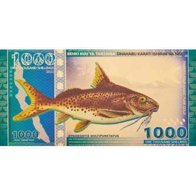 Tanzaniska 1000 Shilling Lake Tanganyika Havskatt