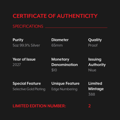 Lunar Goat (2027) – 5 oz – silvermynt i proof-kvalitet för samlare
