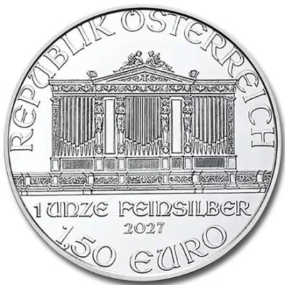 Wiener Philharmoniker (2027) – 1 uns – silverinvesteringsmynt